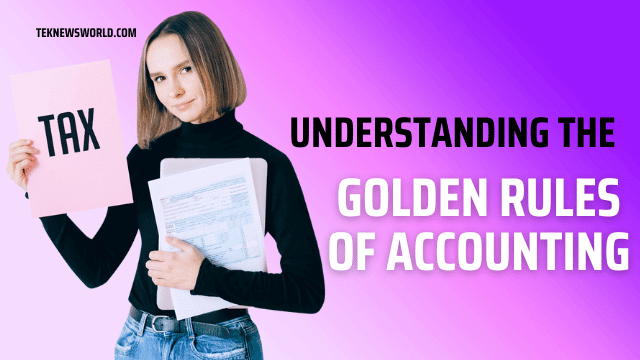 A financial ledger and calculator illustrating the golden rules of accounting.